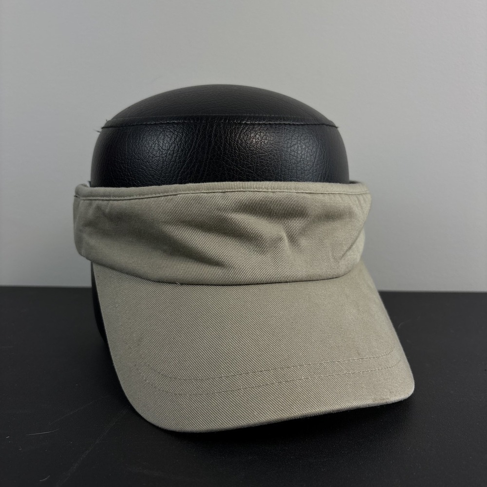 Y2K GAP Blank Beige Khaki Sun Visor Hat Tennis Summer Beach Cap Elastic Back